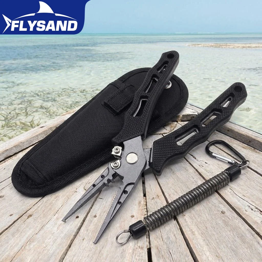 

7-дюймовые прецизионные кованые рыболовные плоскогубцы из нержавеющей стали, многофункциональные ножницы, кусачки для лески, открывалка для колец