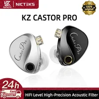 KZ Castor PRO auriculares intrauditivos con cable controladores dinámicos auriculares sintonizables de alta gama sonido HIFI auriculares de graves IEM auriculares para juegos