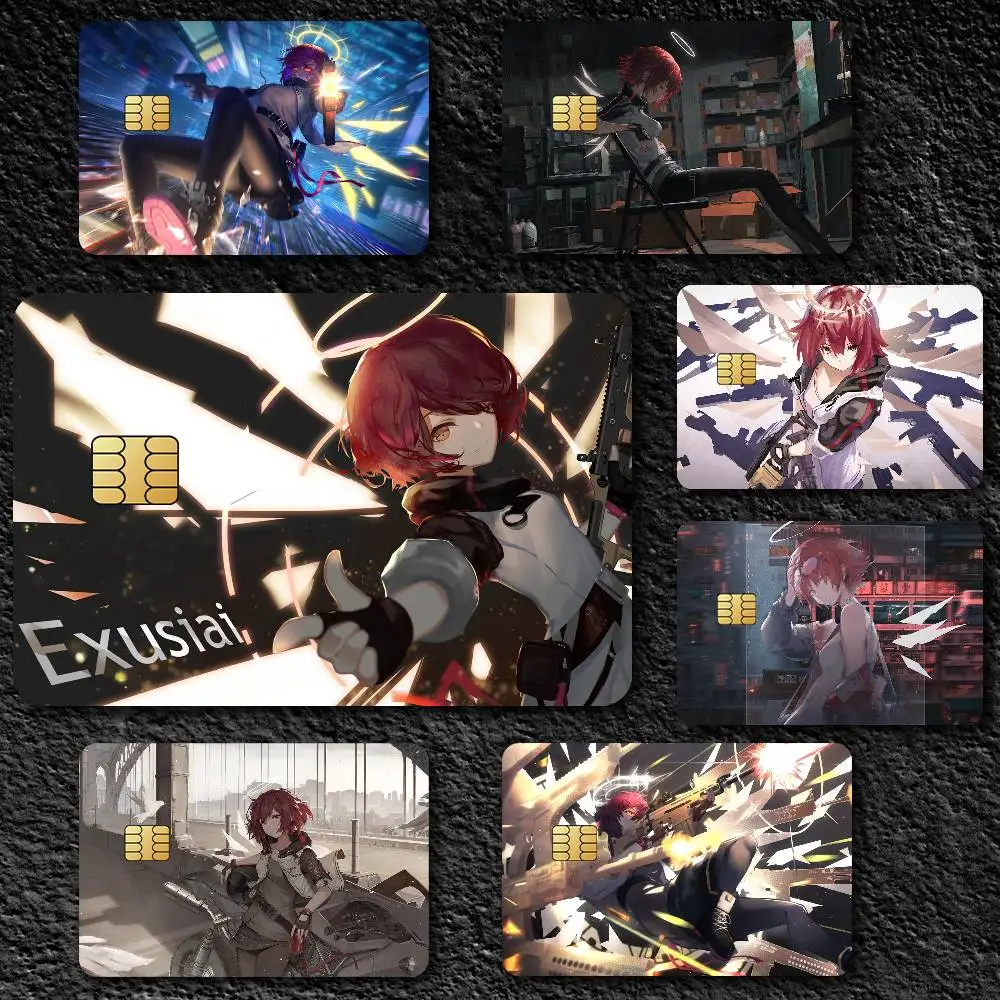 Game Arknights Exusiai Credit Card Skin Stickers for Bank Card Bus Metro Card Sticker Waterproof Gift