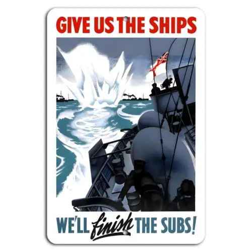 Victory at Sea: Send Ships, Sink Subs!-Aluminum-tin sign