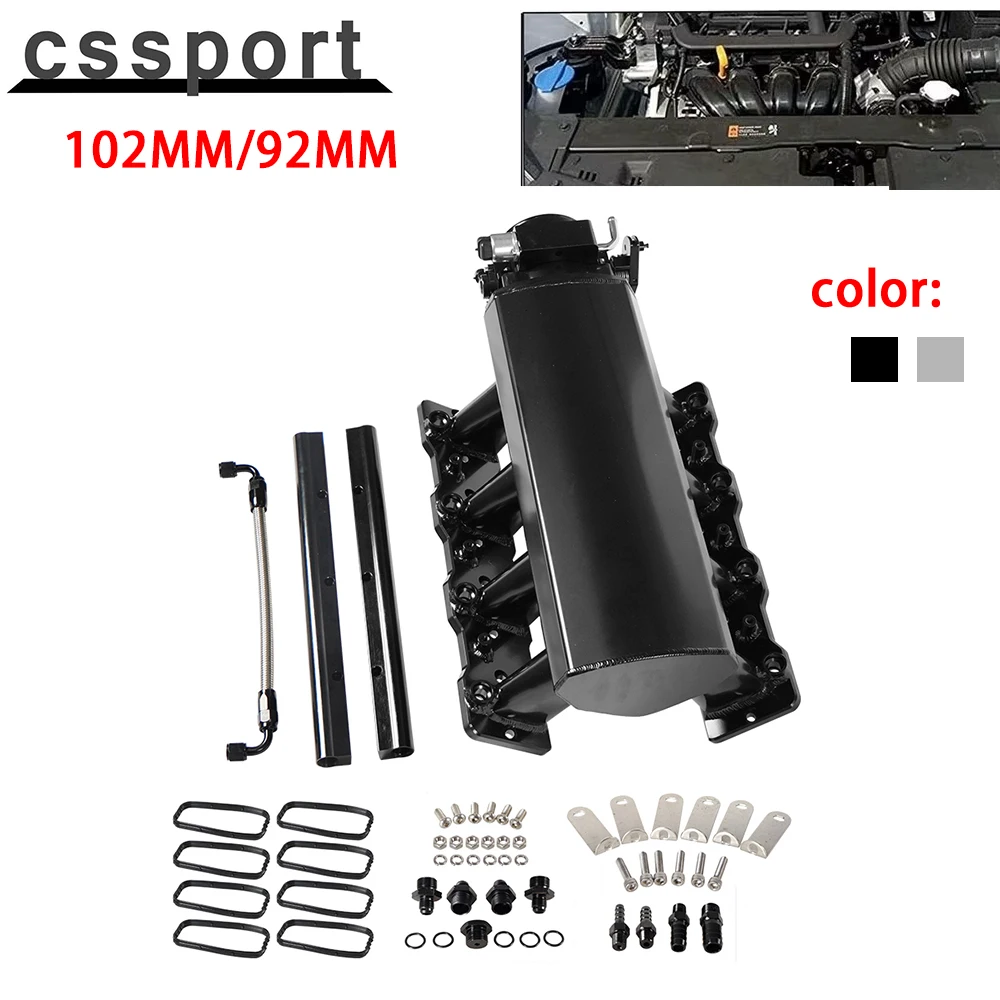 Riel colector de admisión de 92mm/102mm, cuerpo del acelerador del colector de admisión de ocho orificios para LS6 LS LS1 LS2 Chevrolet GMC Pontiac