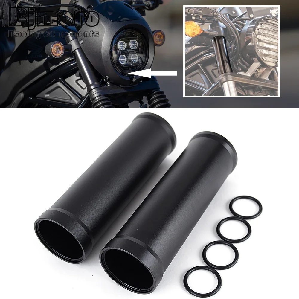 2PCS Front Fork Covers Rubber Dust  Gaiter Boots Shock Absorber For Honda Rebel CMX 300 500 2017 2018 2019 2020 2021 2022 2023