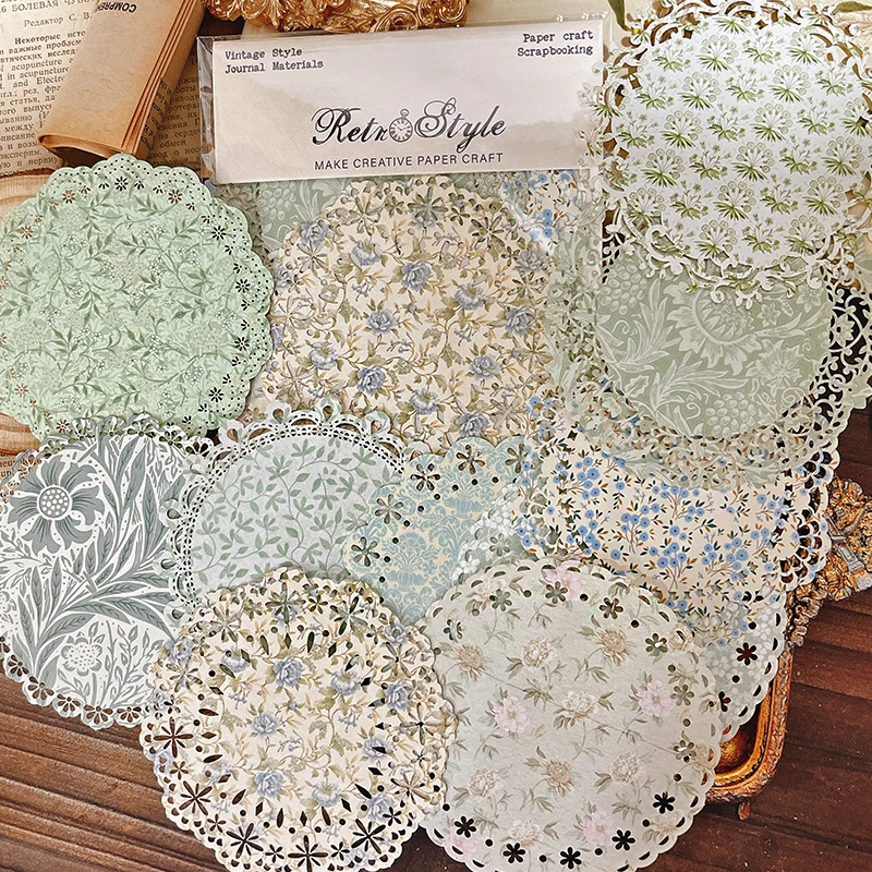 Panalisacraft Vintage Style Lace Doily Decorate paper pieces Scrapbooking paper pack handmade craft paper Background pad card