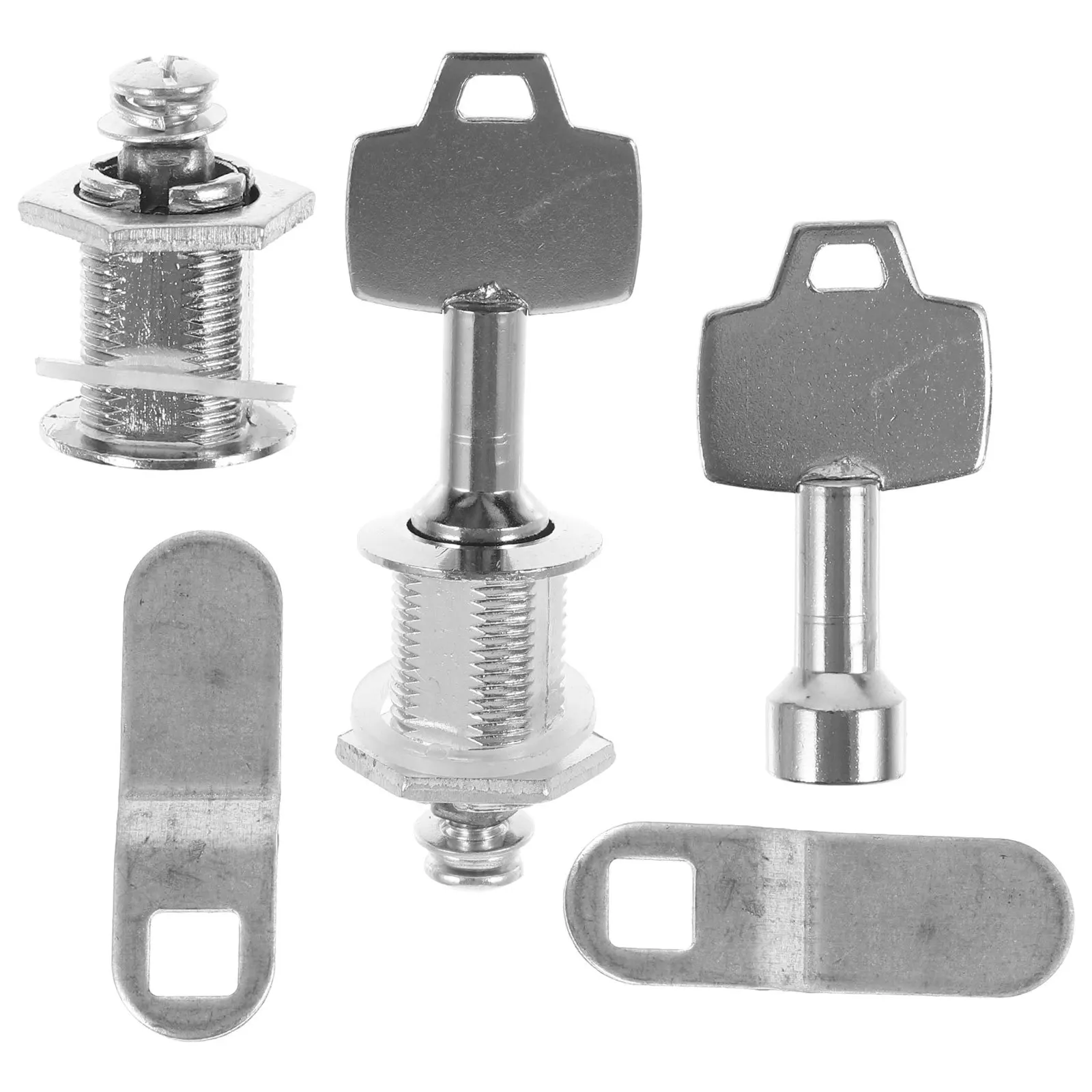 

2Sets Locking Trash Can Triangular Key Zinc Durable Garbage Can Lock for Outdoor Security Water Key Replacement Catch Latches