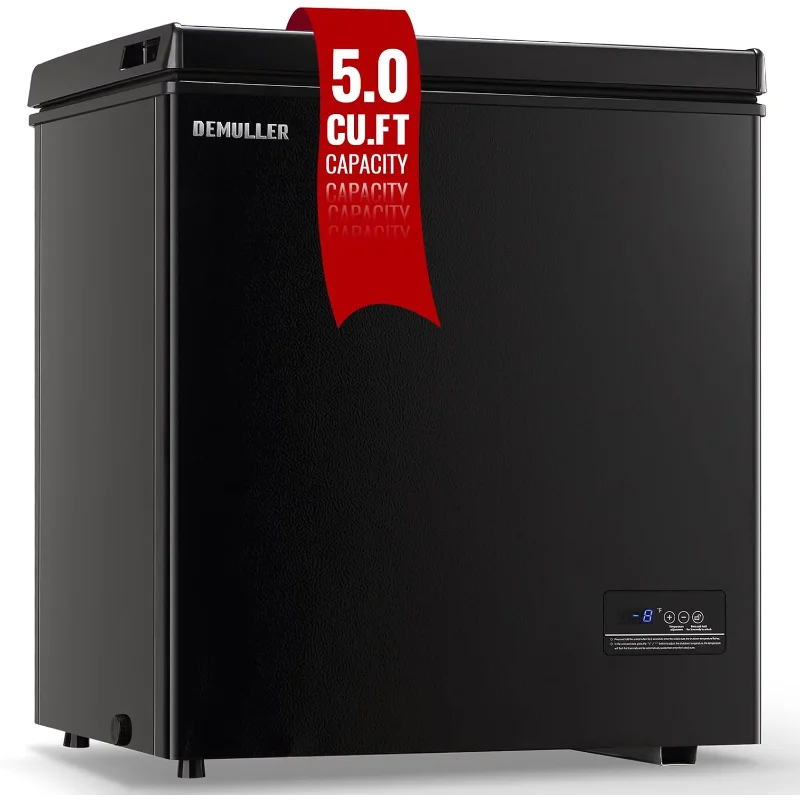 

Нагрудная морозильная камера 5,0 кубических футов, глубокая морозильная камера, отдельно стоящая морозильная камера с 2 съемными корзинами из нержавеющей стали, открытая мини-морозильная камера сверху