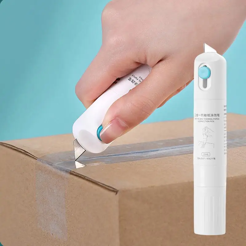 Корректирующая жидкость для термобумаги 2 в 1, быстросохнущий резак для терморучек для конфиденциальности, эстетический резак для терморучек для конфиденциальности