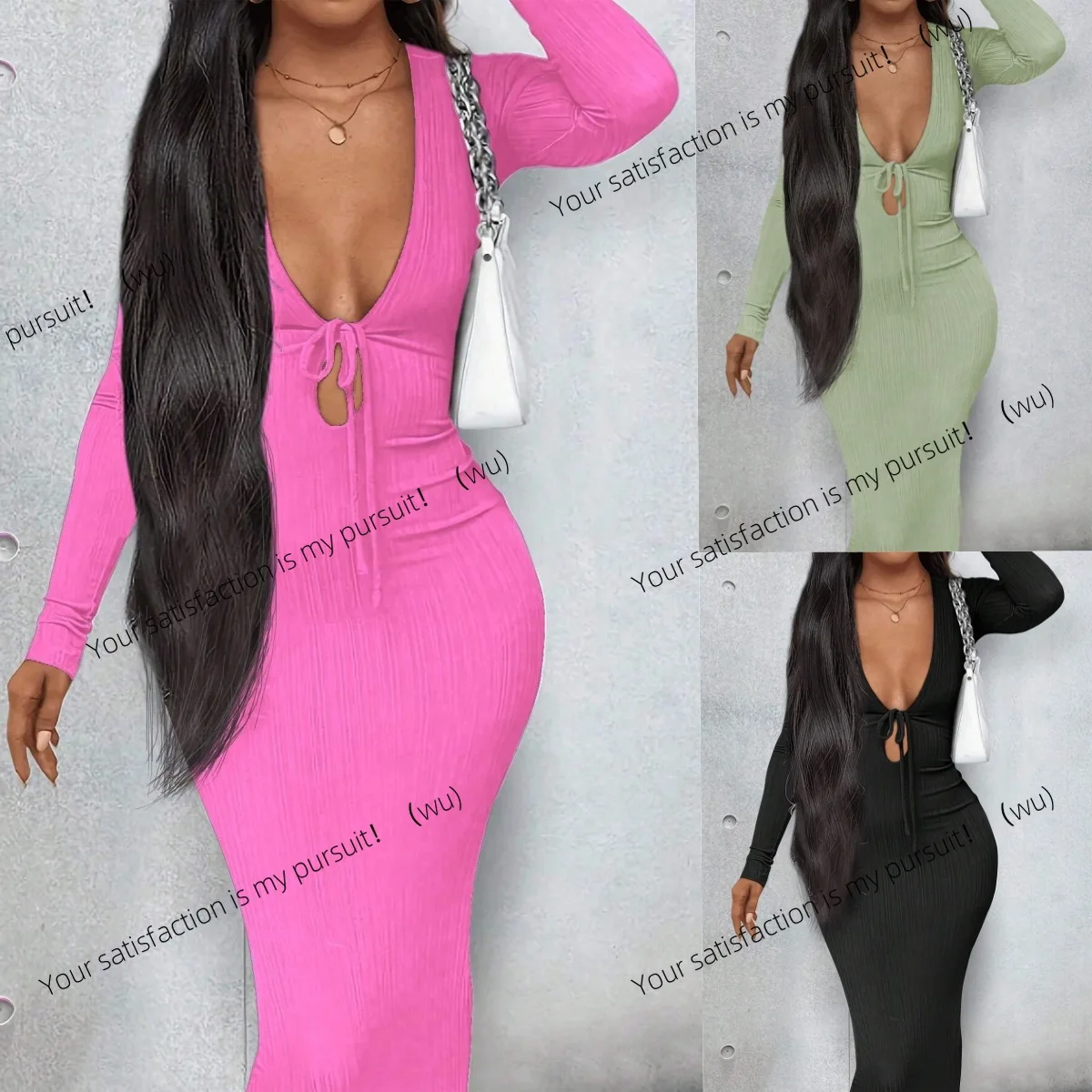 

Новое зимнее повседневное платье чистого желания с открытой талией и бедрами, женское платье