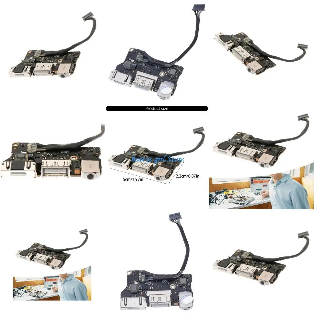 

C7AB Original I/O USB Audios Board for Air A1466 13Inch Models 2012/2013 2014 2015 2017 Charging/USB/Headphone Jacks