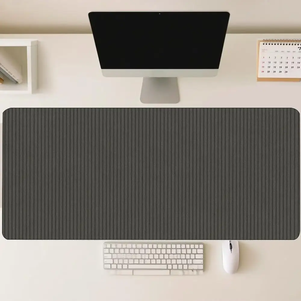 Vertical Striped Minimalist Solid Large Mouse Pad Non-Slip Rubber With Stitched Edges For Gaming Setup And Desktop Decoration