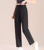 Plus size Sports pants for women in plus size loose summer ice silk thin quick drying running sun protection straight leg