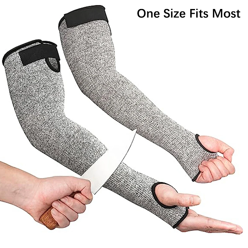 

1 Pair Level 5 HPPE Adjustable Cut Resistant Arm Sleeve Cover Anti-Puncture Work Protection Safety Protecter Arm Elbow Wrist Gua