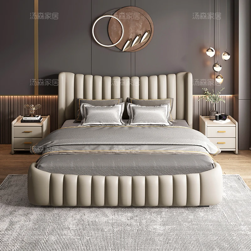 Wooden Floor Bed Design Sex Girls Massage Headboards Luxury Queen Frame Double Bed Platform Camas De Casal Office Furniture