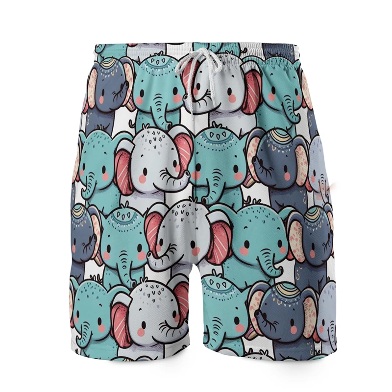 

Мужские шорты с 3D-принтом милых животных: пингвин, кошка, собака. Повседневные гавайские пляжные шорты с принтом животных.