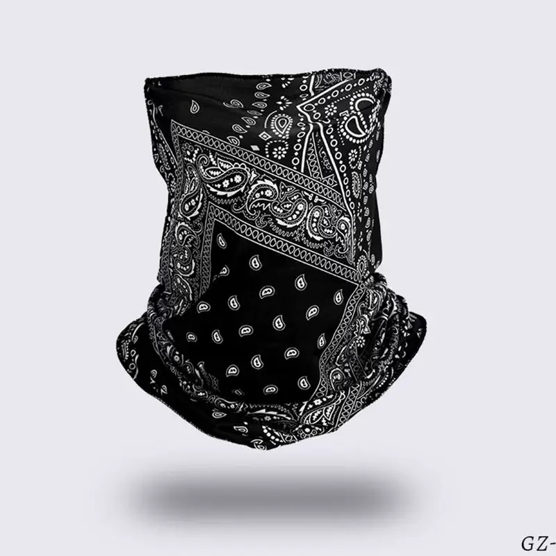 Outdoor riding hood towel sunscreen ice silk mask UV-proof cold-proof quick-drying printed triangular sunshade towel