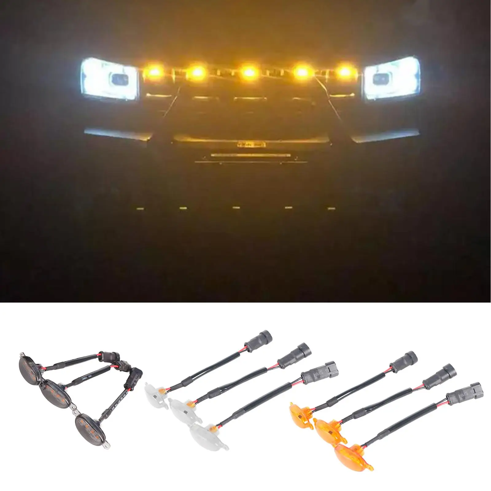 

3pcs Lights Fluid Amber Yellow LED Light, Suitable for Cars, Motorcycles, Scooters, Trailers