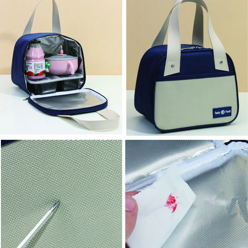Маленькая портативная сумка для обеда на холодильник для женщин, детские школьные сумки для обеда, изолированная термоскладная водонепроницаемая сумка-холодильник для работы