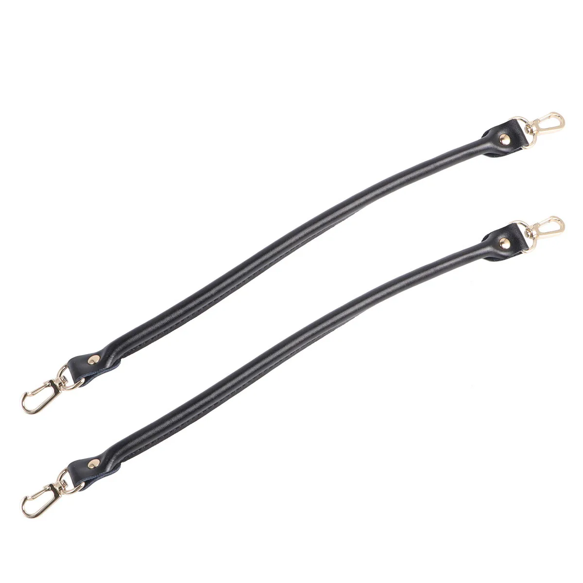 2Pcs Cowhide Handbag Handles Black Replacement Strap Buckle for Women DIY Purse Accessories Handbag Handle