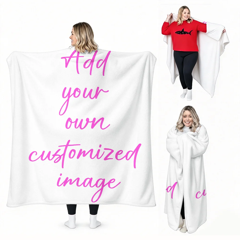 Customized warm, thickened and comfortable windproof sweaters, loose indoor and outdoor blankets for couples, essential in cold