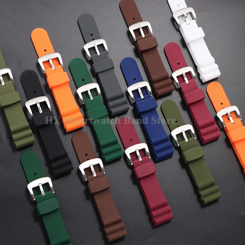 22mm Rubber Watch Strap for Seiko No. 5 PROSPEX Water Ghost Wrist Band Diving 007 Silicone Watch Band Men Women Replace Bracelet