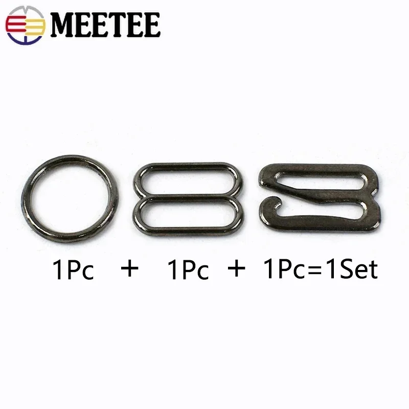 50Sets(150Pcs) 6-25mm Metal Bra Buckle Underwear Strap Adjust O Ring Buckles Bikini Connectors Hook DIY Clothes Sewing Accessory