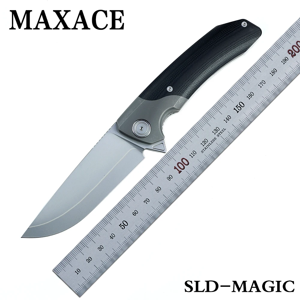 

Maxace Kinfe Outdoor Survival Tactical Folding Knife SLD-MAGIC/K110 Blade EDC Camping Self Defense Tools