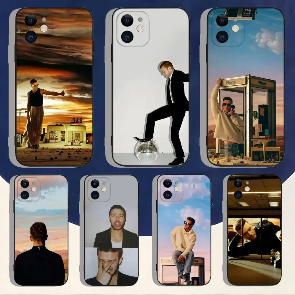 

Justin Timberlake Phone Case For iPhone 16,15,14,13,12,11,Pro,Max,Plus,X,XS,XR,SE,8,7,Mini,Soft Silicone Black Case