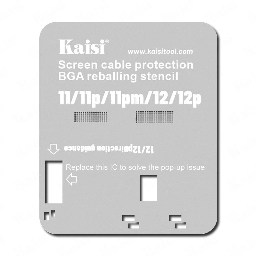 Kaisiをreballing鋼ステンシル液晶画面フレックスケーブル保護11 12 13 ic研磨画面ポップアップ修理