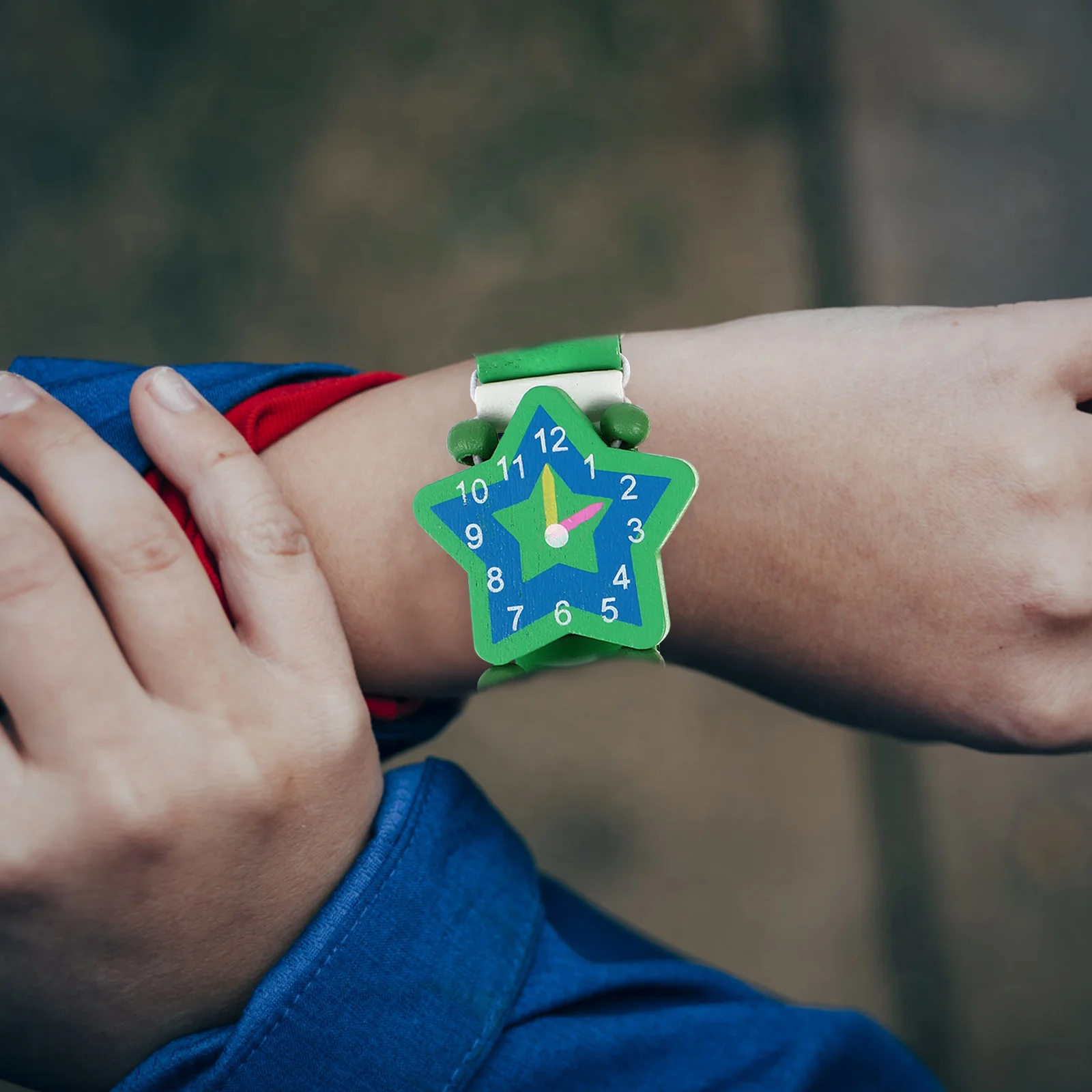 3-delige cartoon ristwatches slimme houten polshorloges simulatie kinderen smartwatch peuter