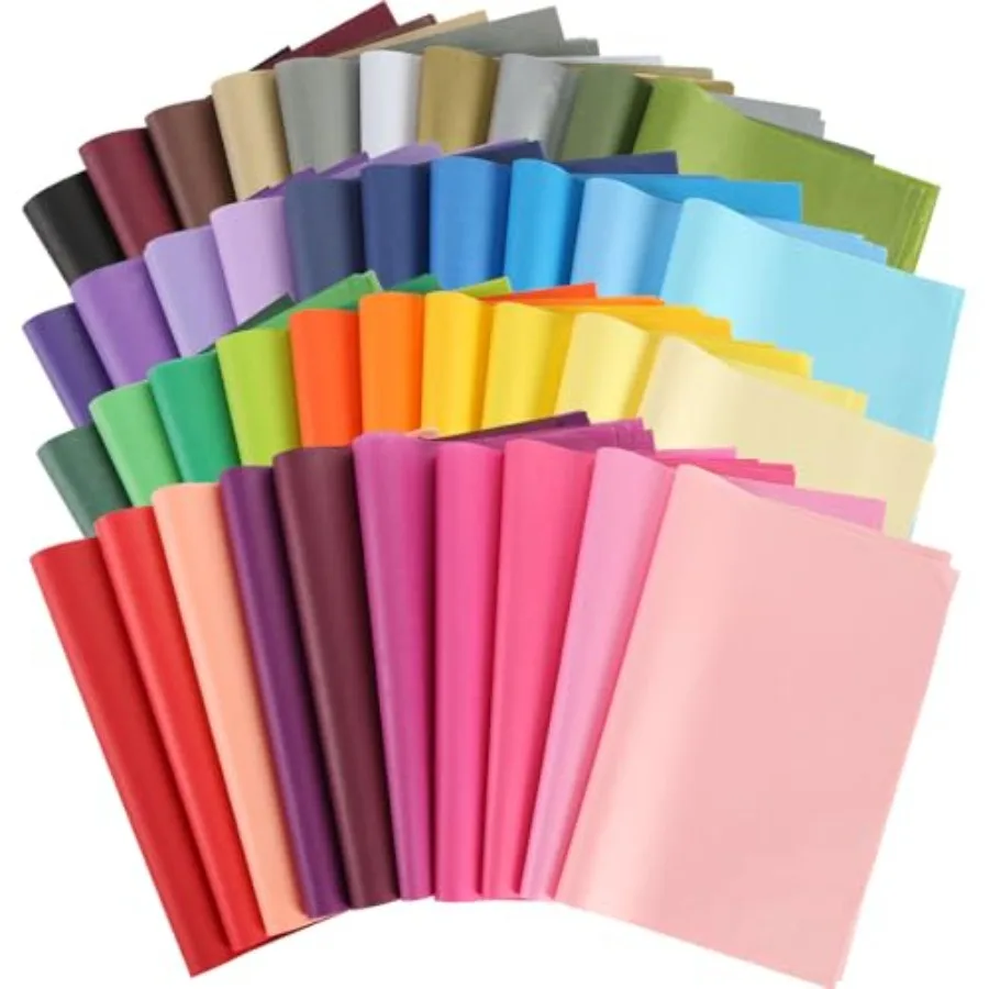 320 Sheets Tissue Paper, 40 Colors Gift Tissue Paper for Gift Bags 14x10 Inch for Crafts DIY Project Wedding Birthday Party Fav