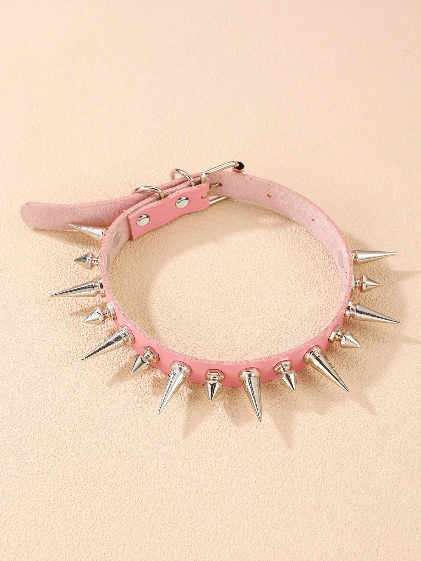 1 Stück Gothic Punk Stachel-Lederhalsband, kühne, rebellische Halskette für Rock-Stil & Statement-Looks – Detail 5