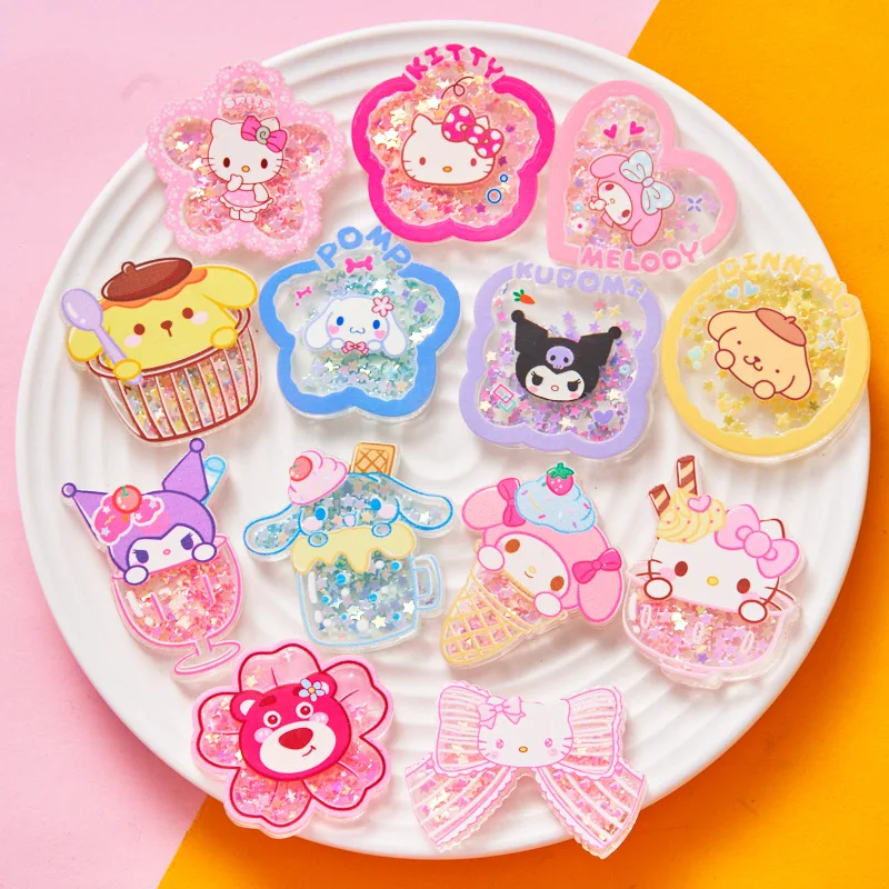 

5 шт. Sanrioed заколки для волос Декор похладко Kawaii аниме мультфильм Cinnamoroll Kuromi Hellokittys аксессуары для телефона очаровательные ювелирные изделия подарок