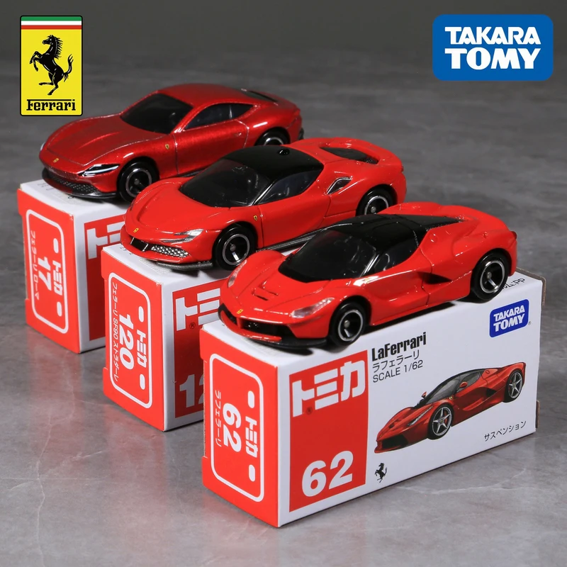 TOMY Ferrari F40 Roma SF90 SP3 Ferrari F8 ENZO F355 F50 Laferrari 512BB coche de aleación fundido a presión y vehículos de juguete, modelo de coche