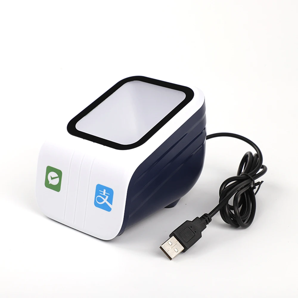 HC-T97Y QR Desktop Barcode Scanner Auto-Sensor Big Window Bar Code Reader Mobile Payment Code Scanning Box for Supermarket