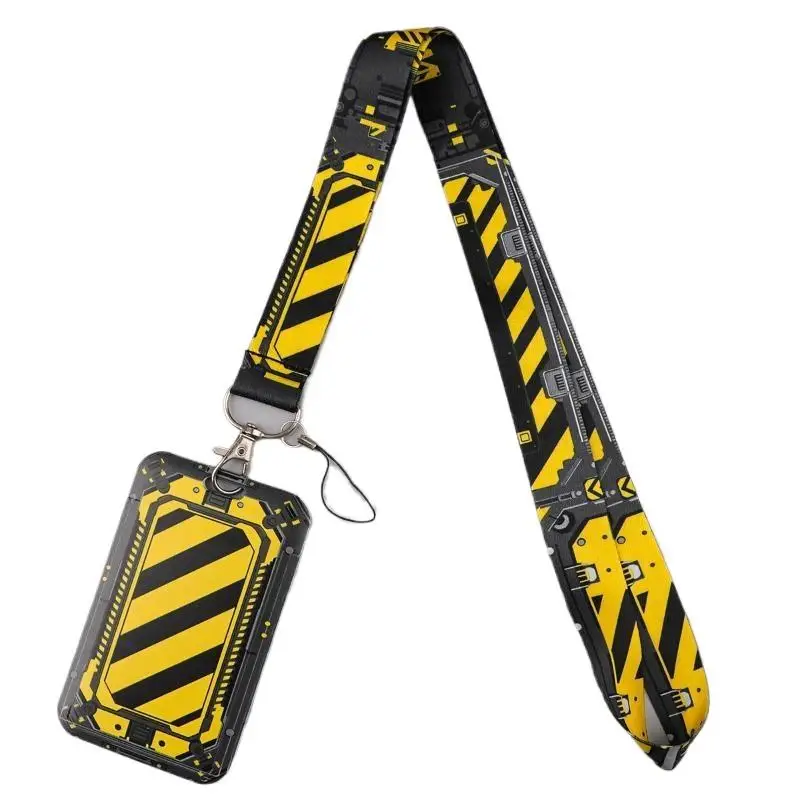 Klassisches Warnband-Ausweishalter-Halsband für Schlüssel, Schlüsselanhänger, USB-Badge-Halter, Schlüsselring-Zubehör, Geschenke für Freunde – Detail 6