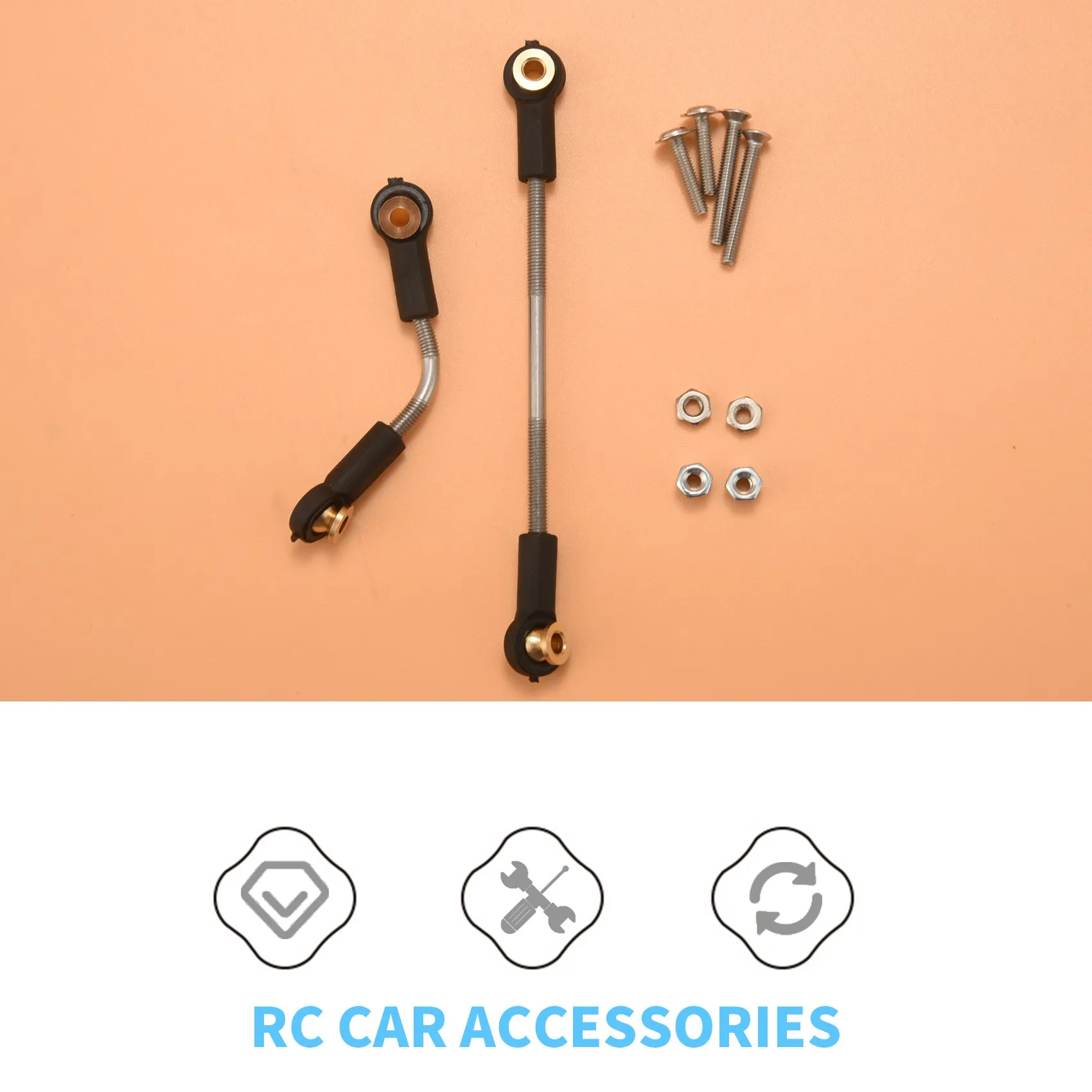 2 Set sterzo tirante Servo Rod parti di aggiornamento per WPL B14 B24 B16 B36 C14 C24 C44 1/16 RC accessori per auto