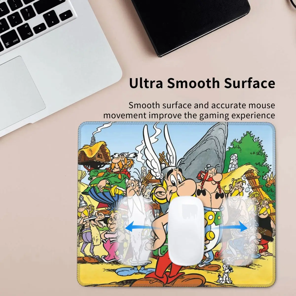 แผ่นรองเมาส์อัสเตอริกซ์และโอบีเล็กซ์ โดกมาติกส์แผ่นรองเมาส์คีย์บอร์ดคอมพิวเตอร์แผ่นรองเมาส์สำหรับเล่นเกมแล็ปท็อปโต๊ะทำงานแผ่นรองโต๊ะสำนักงาน