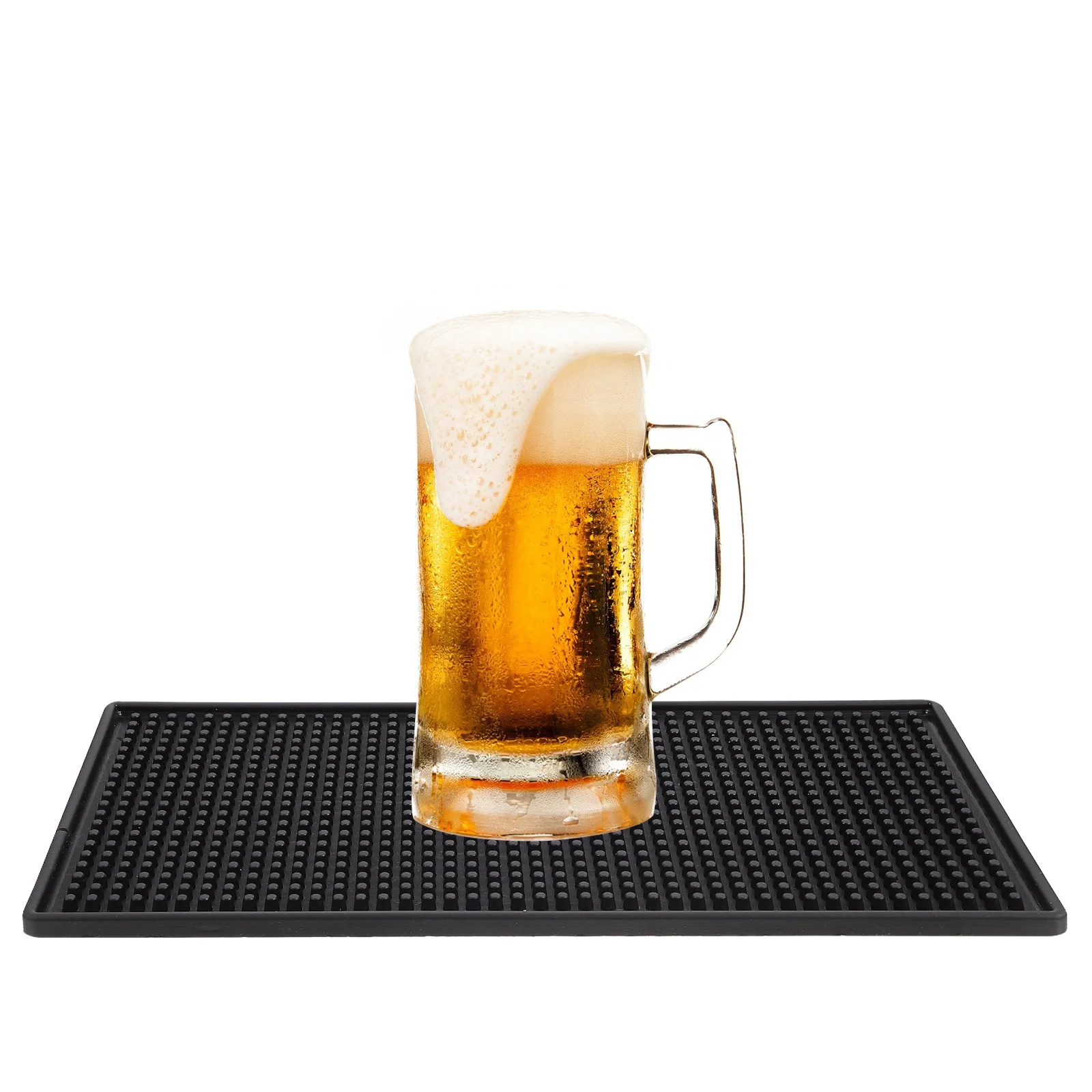 

Rectangle Thick Silicone Mat Non-Slip Cup Coaster Heat Resistant Flexible Draining PVC Cup Pad Environmental Home Coaster