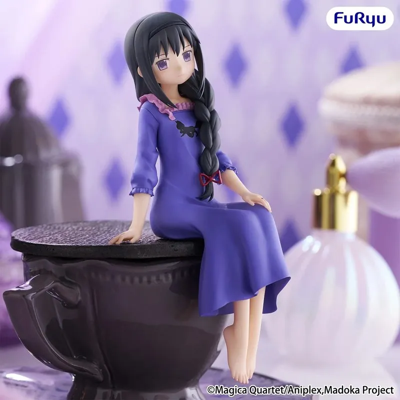 Genuine Furyu Noodle Stopper Figure ‌Puella Magi Madoka Magica  Akemi Homura‌ Kaname Madoka Pajamas Series Collectibles Model view 2