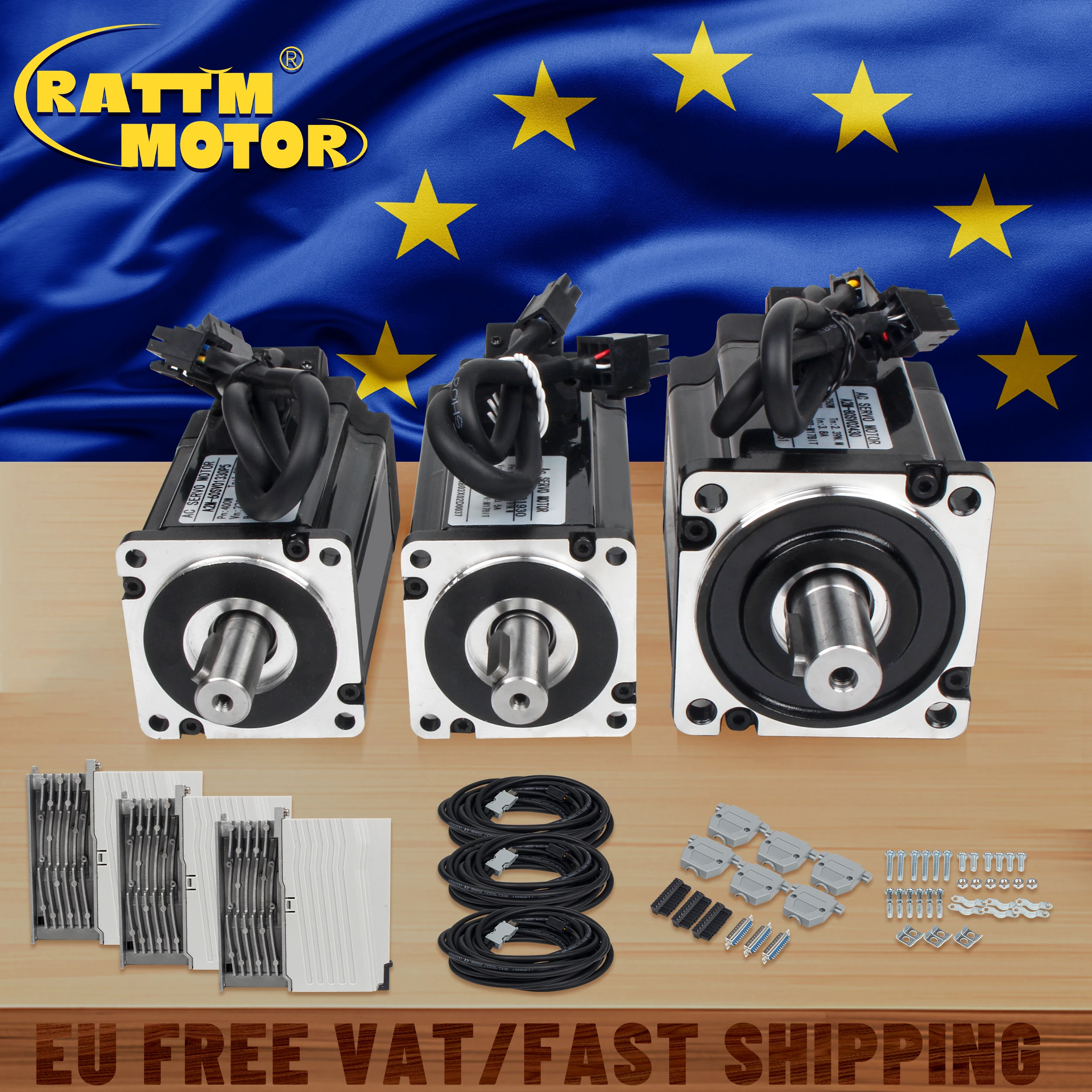 A2M-80SV 750W 1KW 1000W CNC AC Servo Motor Kit 3000rpm Magnetic Encoder Support RS485 CNC Controller Kit