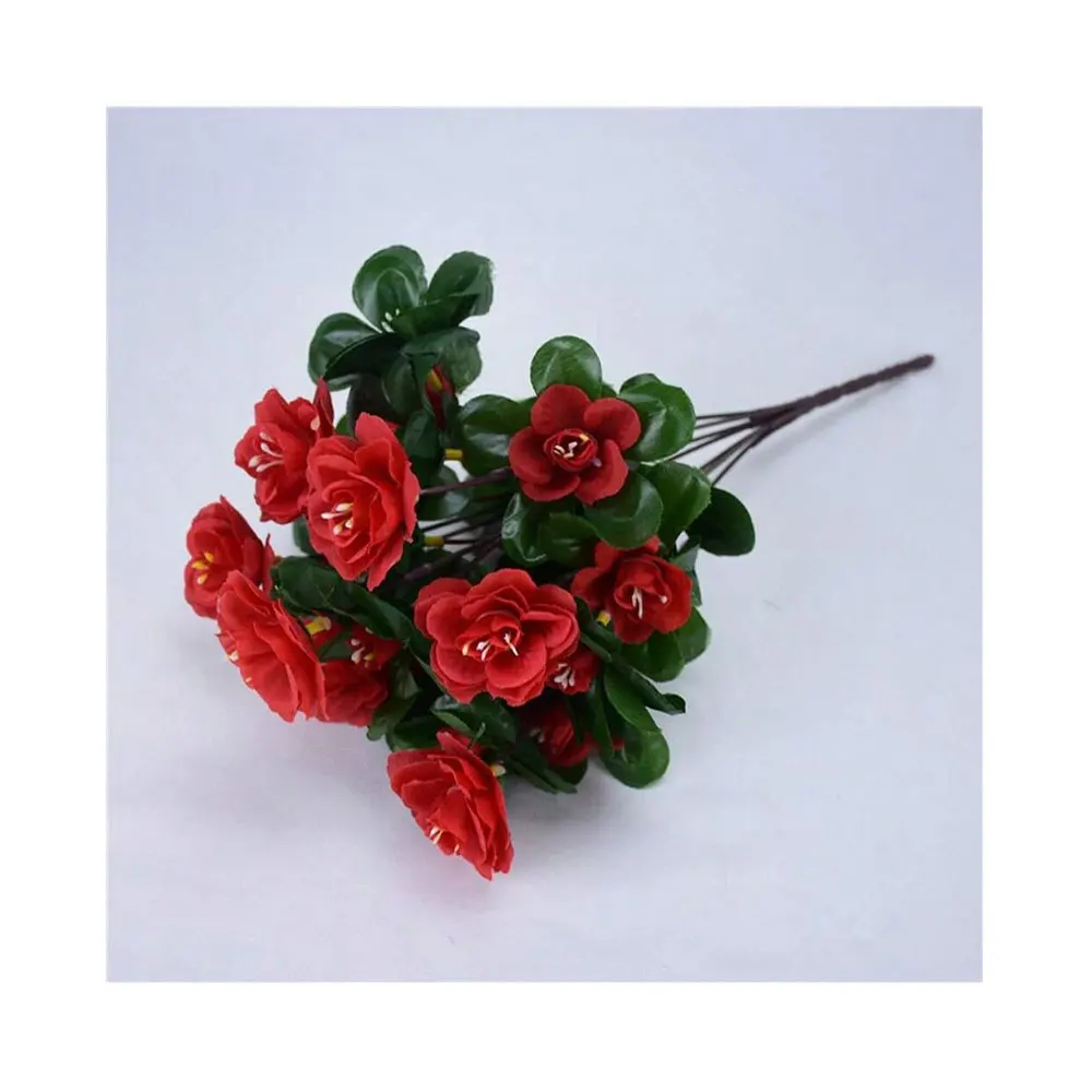 Outdoor Herbst Künstliche Rote Azalea Hochwertige Blumen Büsche UV-beständig Dekor Gefälschte Blumen Home Dekorationen Klein Für Garten – Detail 13
