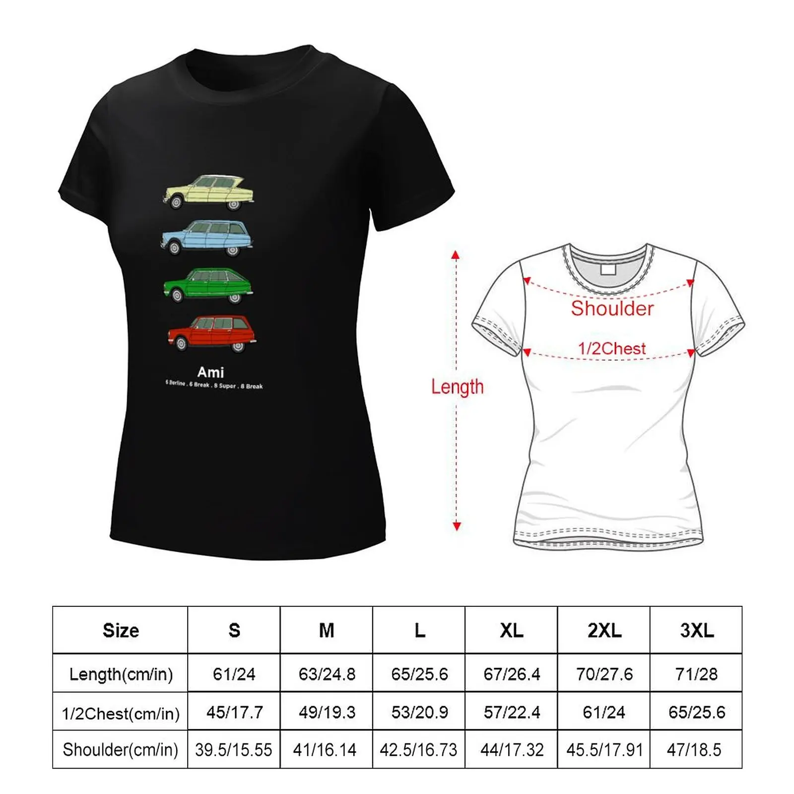 Camiseta de Citron Ami6 y Ami8 Classic Car collection para mujer, tops de gran tamaño, camisetas divertidas