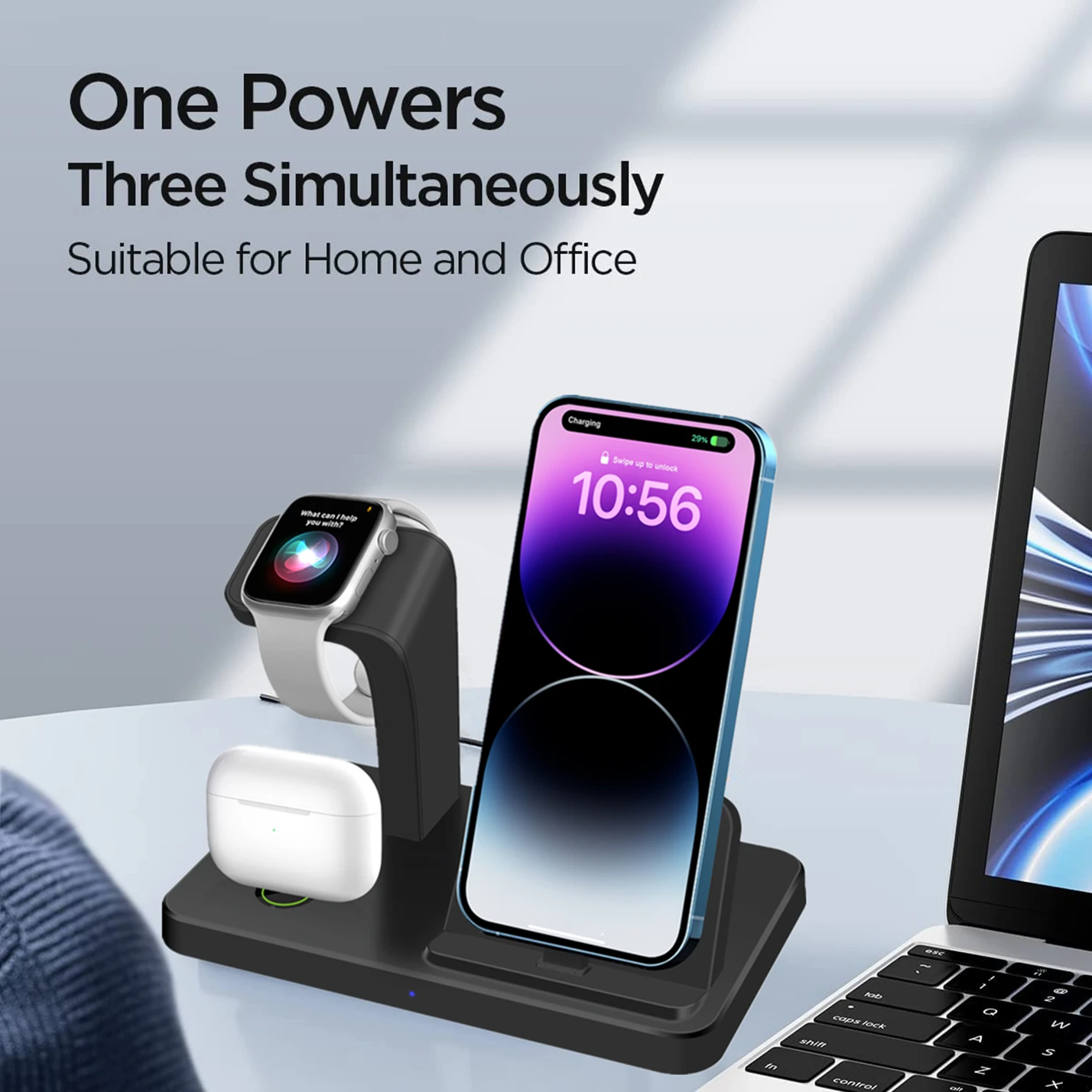 3 in 1 Wireless Charger 30W Fast Charging For iPhone 14 13 12 11 XS XR X 8 7 Plus Phone Stand For Apple Watch Ultra Airpods Pro