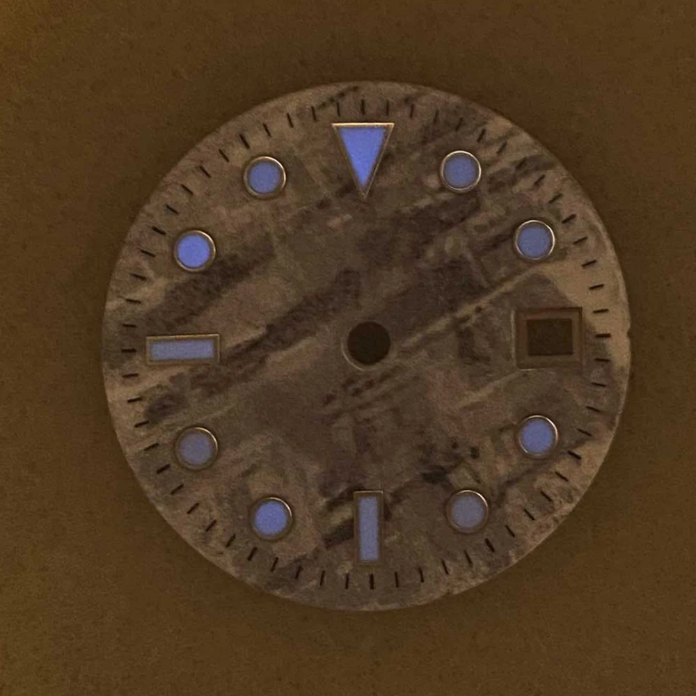 Für ETA 2836 2824 Zifferblatt Meteorit Muster Zifferblatt Blau Leuchtend 29mm Zifferblatt für Mingzhu 2813/8215 8200 821A 8205 Bewegung