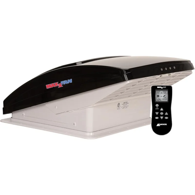 MAXXAIR Maxxfan Deluxe Vent, Fan and Vent Cover All in One -Powerful 10-Speed Reversible Fan with Thermostat,Built-in Rain Cover