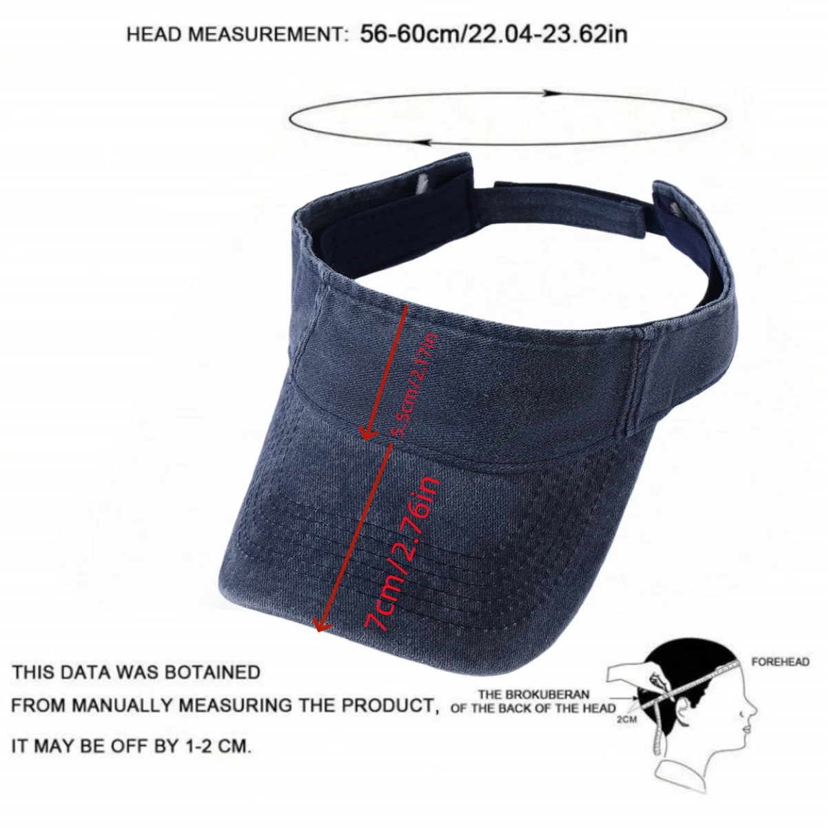 Sommer-Sonnenhüte aus Gewaschener Baumwolle, Leere Kopfbedeckung für Damen und Herren, Sport- und Reise-Strandhut, Einfarbiger Sonnenschutz Anti-UV-Visor Golfkappen – Detail 17