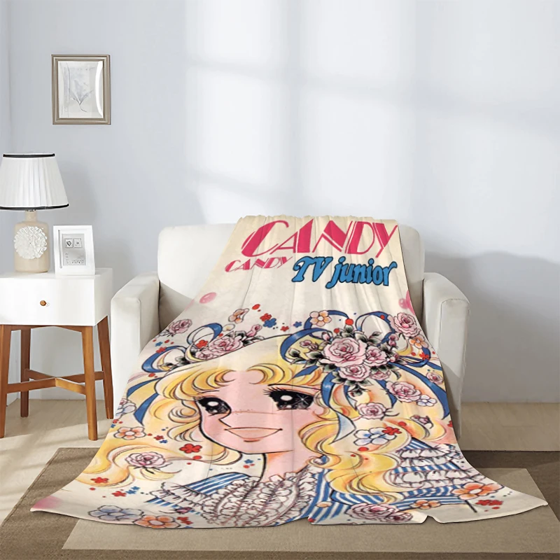 Winter Blanket Candy Candy Anime Microfiber Bedding Girl Kawaii Comic Sofa Blankets & Throws Knee Warm Fleece Fluffy Soft Nap