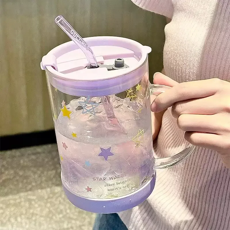1000ML High Borosilicate Glass Measuring Cup With Lid Handle Clear Multifunction Scale Cup Home Kitchen Milk Coffee Mug Gift