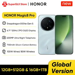 2024 nuova versione globale HONOR Magic6 Pro Snapdragon 8 Gen 3 6.8 ''quadrocurvo schermo galleggiante 180MP periscopio teleobiettivo fotocamera