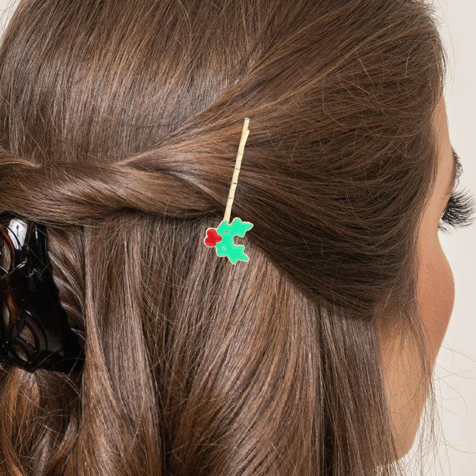 

6pcs Plated Hair Clips Christmas Themed Bang Clip For Women Party Carnival Costume Durable Sparkling Hairpin