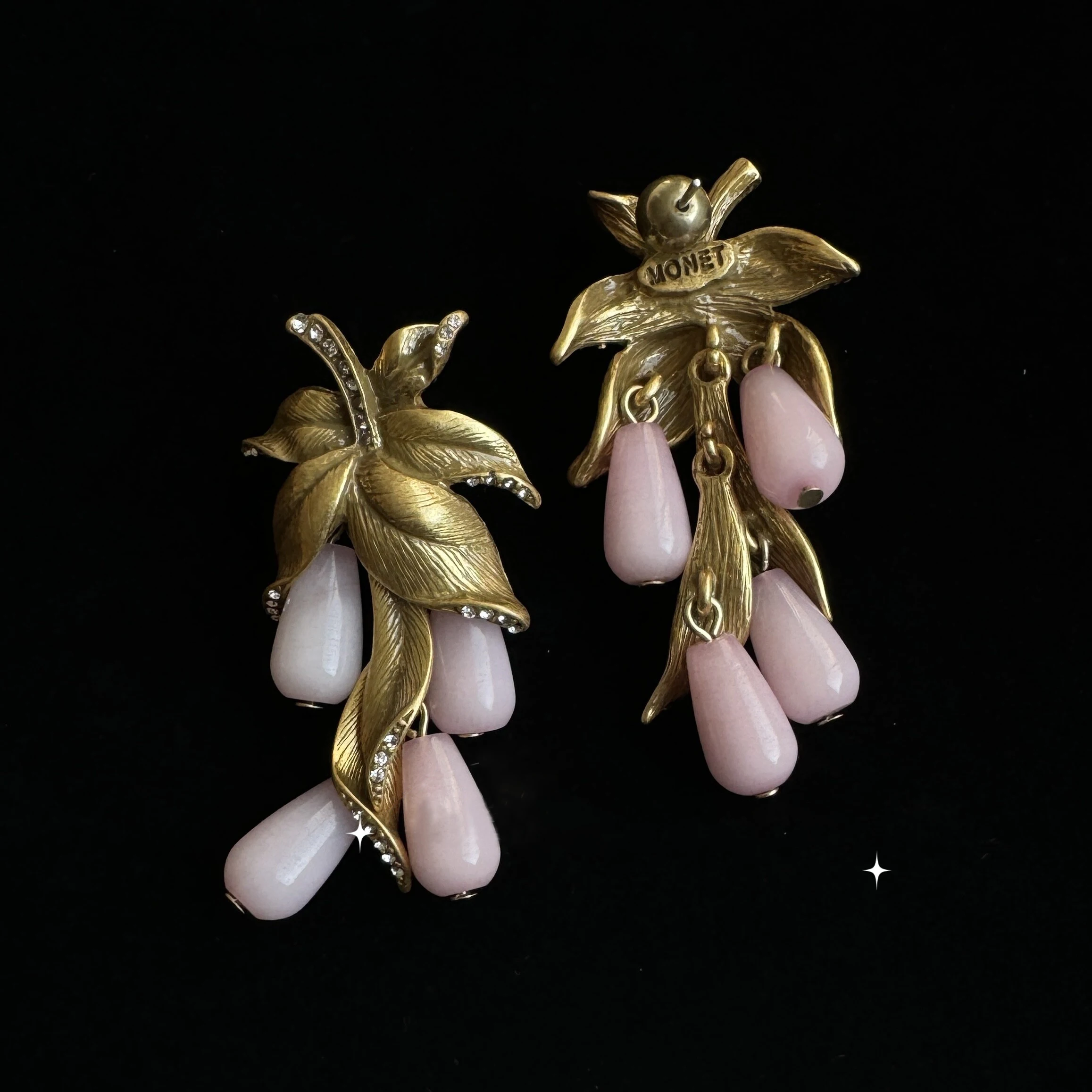 Grape Earrings with Colored Stones Vintage Leaves Stylish Shoulder-Covering long Earrings